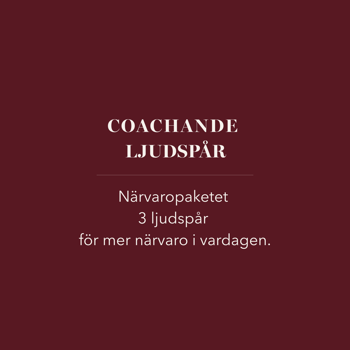 Coachande ljudspår - Närvaropaketet